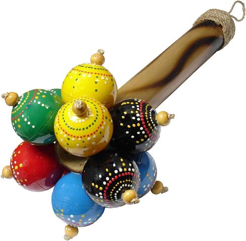 Maracas Bunga - تم إنشاء أداة الإيقاع هذه باستخدام كرات بينج بونج ومثبتة بمقبض من الخيزران. كرات بينج بونج مرسومة يدويًا in Kuwait