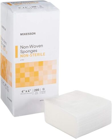 McKesson Non-Woven Sponges, Non-Sterile, 4-Ply, Polyester/Rayon, 4 in x 4 in, 200 per Pack, 5 Packs, 1000 Total in Saudi Arabia