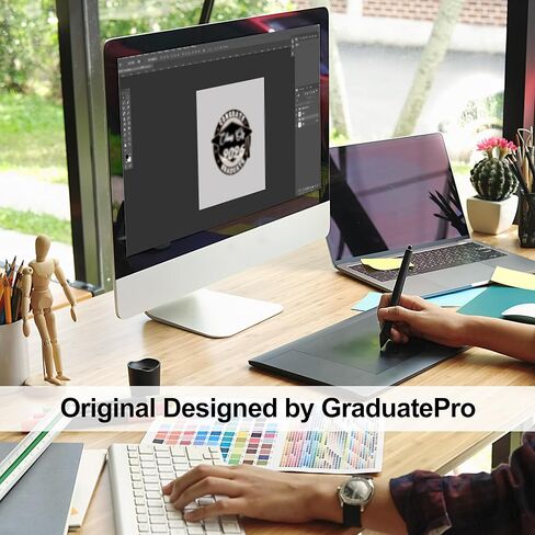 ميدالية التخرج من فئة GraduatePro لعام 2026 للبالغين - جائزة سبائك الزنك باللونين الأسود والذهبي مقاس 2 بوصة مع شريط مطبوع بالنجوم، تذكار تذكاري للخريجين in Saudi Arabia