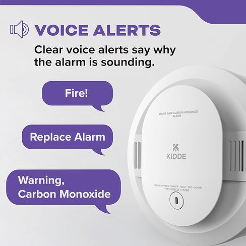 Kidde Smoke and Carbon Monoxide Detector, AA Battery Powered, with Voice Alerts, LED Status Lights, 85 dB Alarm, 5 inches, 30CUDR-V, 1 Pack in Saudi Arabia