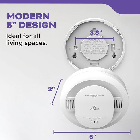 Kidde Smoke and Carbon Monoxide Detector, AA Battery Powered, with Voice Alerts, LED Status Lights, 85 dB Alarm, 5 inches, 30CUDR-V, 1 Pack in Saudi Arabia