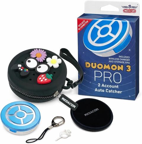 Megacom DuoMon3 PRO 2025 1P/2P Pocket Auto Catcher, IPX7 Waterproof, Supports app Adjustable, LED/Vibration/Sound, Bluetooth 65ft Link, USB-C & Wireless Charging, Auto-Reconnect Hourly | with Keychain in Kuwait