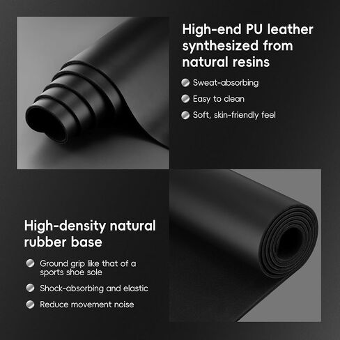 Professional PU & Natural Rubber Yoga Mat – Non Slip 5mm Thick Workout Mats for Women & Men, 72"x27" Wide Exercise Pad for Hot Yoga, Pilates, HIIT & Home Gym – Strap Included in Saudi Arabia