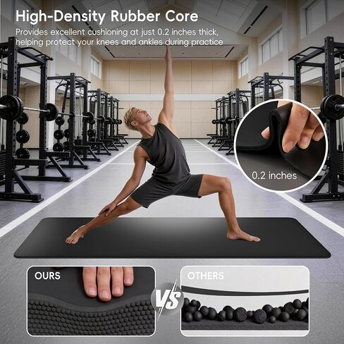 Professional PU & Natural Rubber Yoga Mat – Non Slip 5mm Thick Workout Mats for Women & Men, 72"x27" Wide Exercise Pad for Hot Yoga, Pilates, HIIT & Home Gym – Strap Included in Saudi Arabia