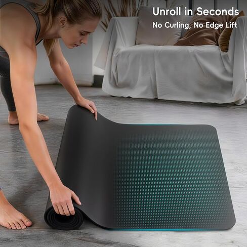 Professional PU & Natural Rubber Yoga Mat – Non Slip 5mm Thick Workout Mats for Women & Men, 72"x27" Wide Exercise Pad for Hot Yoga, Pilates, HIIT & Home Gym – Strap Included in Saudi Arabia