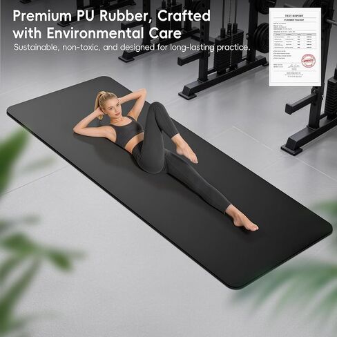 Professional PU & Natural Rubber Yoga Mat – Non Slip 5mm Thick Workout Mats for Women & Men, 72"x27" Wide Exercise Pad for Hot Yoga, Pilates, HIIT & Home Gym – Strap Included in Saudi Arabia