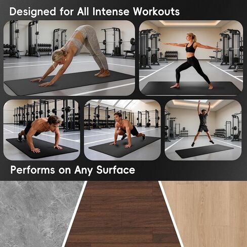 Professional PU & Natural Rubber Yoga Mat – Non Slip 5mm Thick Workout Mats for Women & Men, 72"x27" Wide Exercise Pad for Hot Yoga, Pilates, HIIT & Home Gym – Strap Included in Saudi Arabia