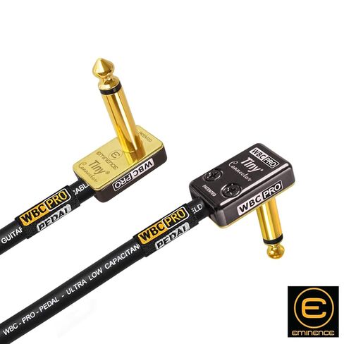 6 Units - 12 Inch - WBC-PRO-Pedal – 22 AWG - Low-Cap (18pF/ft) – Pro-Grade – Graphite-Based - Dual-Shielded Pedal, Effects, Patch, Instrument Cable with Eminence Tiny Gold Plated Angled TS Connectors in Saudi Arabia