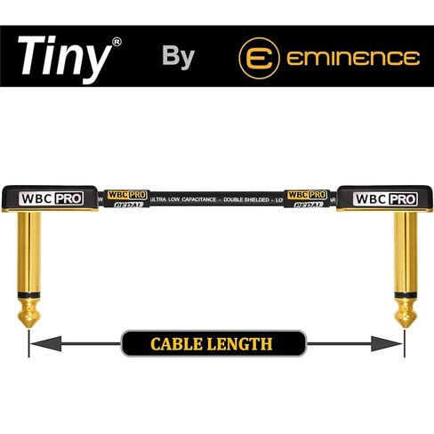 6 Units - 12 Inch - WBC-PRO-Pedal – 22 AWG - Low-Cap (18pF/ft) – Pro-Grade – Graphite-Based - Dual-Shielded Pedal, Effects, Patch, Instrument Cable with Eminence Tiny Gold Plated Angled TS Connectors in Saudi Arabia