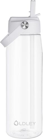 زجاجة مياه OLDLEY سعة 32 أونصة مع شفاطة، زجاجة مياه رياضية مضادة للتسرب مع حزام حمل، زجاجات مياه كبيرة خالية من البيسفينول A للمنزل، والسفر، والمدرسة، وفي الهواء الطلق، وصالة الألعاب الرياضية، والتريتان، شفافة in Kuwait