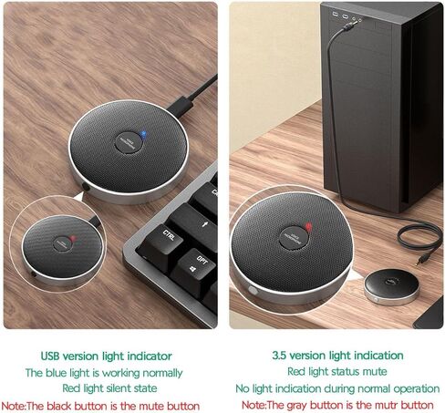 مؤتمر USB ميكروفون لا يوجد مكبر صوت ، ميكروفون كمبيوتر سطح المكتب ، تقنية إلغاء الضوضاء ، التوصيل والتشغيل ، متوافق مع Windows & MacOS in Kuwait