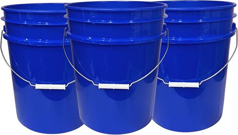 سطل دلو من هاوس ناتشورالز سعة 5 جالون منعكس باللون الأزرق من الدرجة الغذائية خالٍ من البيسفينول أ مع أغطية أغطية محكمة الغلق (عبوة من 3 قطع) صنع في الولايات المتحدة الأمريكية in Kuwait