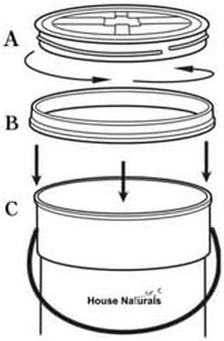 دلو بلاستيكي كبير من هاوس ناتشورالز سعة 6 جالون من البلاستيك بدرجة الطعام مع برغي محكم الغلق على الغطاء (عبوة من 3 قطع) مصنوع في الولايات المتحدة الأمريكية in Kuwait