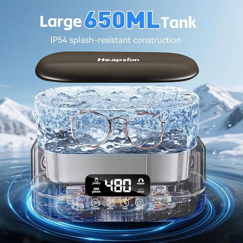 Ultrasonic Retainer Cleaner, Portable Stainless Steel Tank Ultrasonic Retainer Cleaner Machine for Dentures, Jewelry, Watches, Braces & Mouth Guards with U-V-C Light- 45kHz, 24W, 200ML in Saudi Arabia