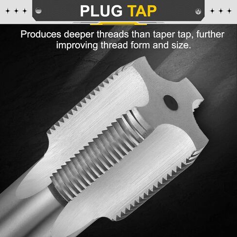 uxcell Hand Plug Tap 1-1/8"-7 UNC 2B Left Hand Thread Plug Style Taps Straight Flute Screw Tapping Threading Tool High Speed Steel HSS6542 in Saudi Arabia