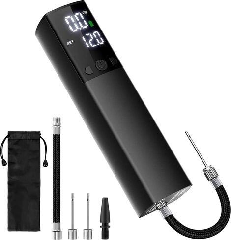 مضخة كرة كهربائية، مضخة هواء ذكية محمولة سريعة النفخ، مقياس ضغط دقيق وشاشة LCD رقمية لجميع الكرات الرياضية، كرة السلة، كرة القدم، الكرة الطائرة، حلقة السباحة بالون (2Pin و1 فوهة و1 صنبور) in Kuwait