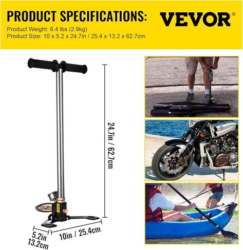 BestEquip Airgun PCP Pump 4500PSI High Pressure Hand Pump 3 Stage Pump Chamber PCP Air Pump in Kuwait