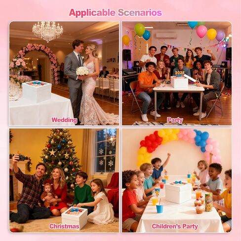 3 علب كيك مقاس 10 بوصة، صندوق كيك طويل 10 × 10 × 8 بوصة مع نافذة شفافة كبيرة لنقل الكعك والكوكيز والفطائر والكب كيك والمعجنات، مثالية لحفلات الزفاف وأعياد الميلاد والمناسبات الخاصة in Kuwait