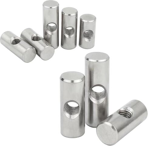 Barrel Bolts, Cylindrical Pin Dowel Cross Hole Hammer Embedded Nut for Wood Furniture Stainless Steel(5pcs,M8 12x20) in Kuwait