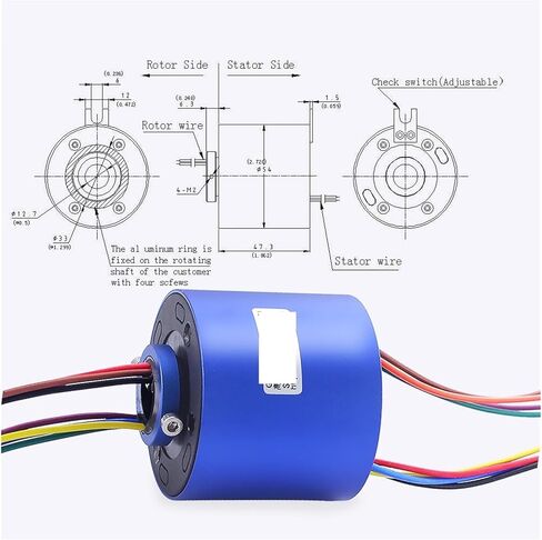 Slip Ring Through Hole Slip Ring 12.7mm 8-Way 10A Slip Ring Ring Collector Ring Conductive Ring SRT012-54-0810 in Kuwait