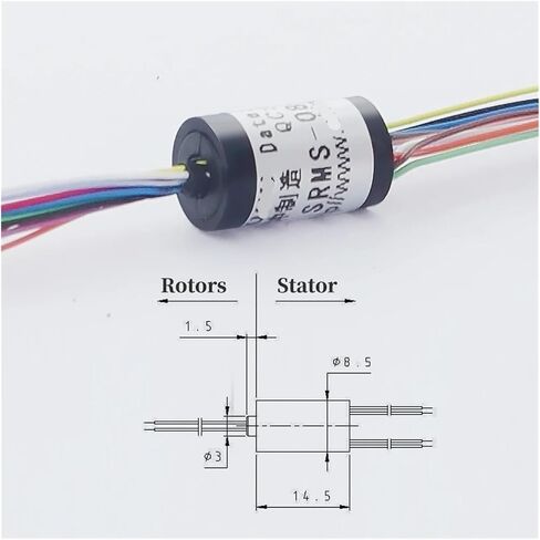 48V Slip Ring 12-Way 1A Diameter 8.5mm Collector Slip Ring Brush Carbon Brush Conductive Ring Rotating Ring in Kuwait