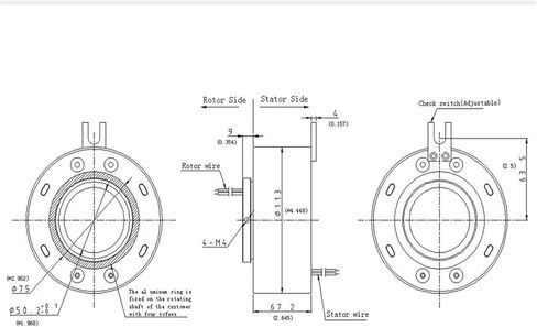 Slip Ring 220 V Through Hole Slip Ring 50mm 6 Circuit 10A Slip Ring Ring Collector Ring Conductive Ring in Kuwait