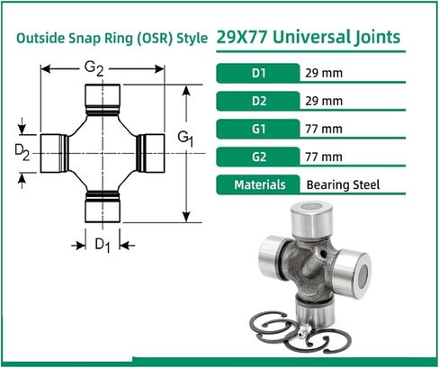 1piece 29X77 U-Joints Universal Joints Bearing in Saudi Arabia