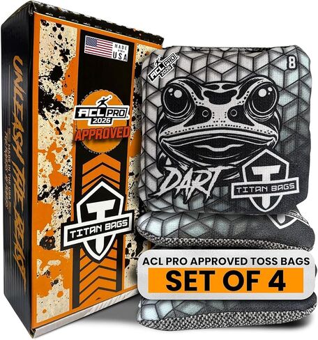 أكياس Titan Bags Dart Cornhole أكياس-تنظيم أكياس قاذفة الذرة مع السجاد الهجين للقطات الاستراتيجية ، وكريات قبضة الطاقة في جميع الأحوال الجوية للقذف الداخلي والخارجي-تصميم كسوري ، 6 "× 6" ، حزمة من 4 in Kuwait