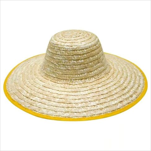 Handwoven Straw Hat for Farming, Natural Woven Wheat Fiber, Wide Brim Sun Protection for Gardening, Farming, Outdoor Work,Eco-Friendly Summer Hat in Saudi Arabia