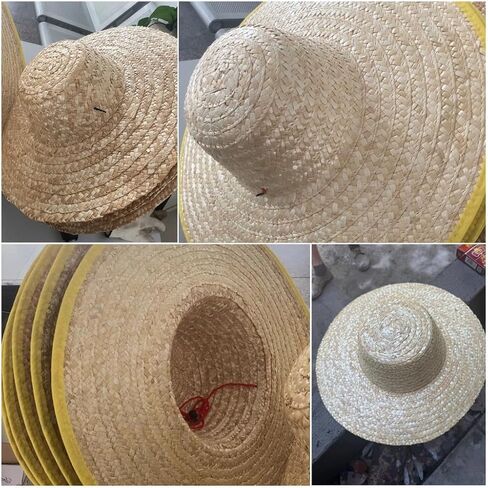 Handwoven Straw Hat for Farming, Natural Woven Wheat Fiber, Wide Brim Sun Protection for Gardening, Farming, Outdoor Work,Eco-Friendly Summer Hat in Saudi Arabia