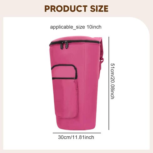 Djembe Bag Rose Red 10 inch Shockproof Fashion Padded African Drum Storage Bag Waterproof in Saudi Arabia