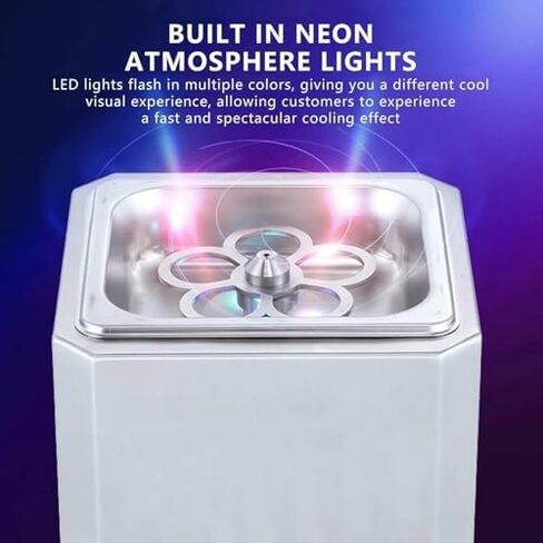 مبرد صقيع زجاجي فوري - ضوء جو نيون LED لآلة تبريد أكواب الثلج التجارية - مثالي للكوكتيل ونبيذ الشمبانيا in Kuwait