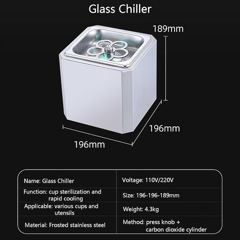 Glass Chiller, Mini Co2 Glass Froster Maker, The Cup Can Be Quickly to -45°C, Cup Chiller, Instant Chill Cups and Glasses Cocktail, Beer, Mixed Drinks in Kuwait