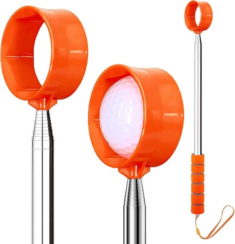 مسترد كرة الجولف تلسكوبي، مسترد كرة الجولف بطول 9 أقدام للمياه، أداة مسترد كرة الجولف الاحترافية المصنوعة من الفولاذ المقاوم للصدأ، ممسك كرة جولف خفيف الوزن مزدوج الجوانب، هدايا إكسسوارات الجولف in Kuwait