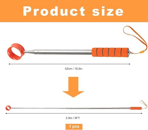 مسترد كرة الجولف تلسكوبي، مسترد كرة الجولف بطول 9 أقدام للمياه، أداة مسترد كرة الجولف الاحترافية المصنوعة من الفولاذ المقاوم للصدأ، ممسك كرة جولف خفيف الوزن مزدوج الجوانب، هدايا إكسسوارات الجولف in Kuwait