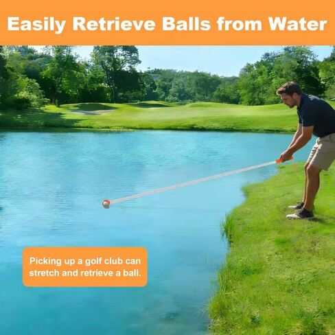 مسترد كرة الجولف تلسكوبي، مسترد كرة الجولف بطول 9 أقدام للمياه، أداة مسترد كرة الجولف الاحترافية المصنوعة من الفولاذ المقاوم للصدأ، ممسك كرة جولف خفيف الوزن مزدوج الجوانب، هدايا إكسسوارات الجولف in Kuwait
