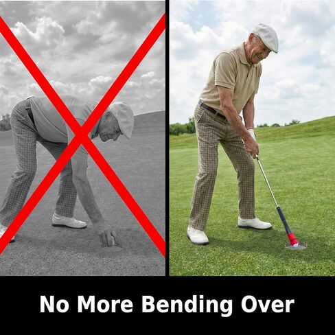 مسترد كرة الجولف للمضرب (كبير) والجزء العلوي لمنتقي كرات الجولف - ممسك كرة الجولف المرن لنهاية المضرب - لا مزيد من الانحناء لاستعادة كرات الجولف من الفتحة - مسترد الكرة بكأس الشفط in Kuwait