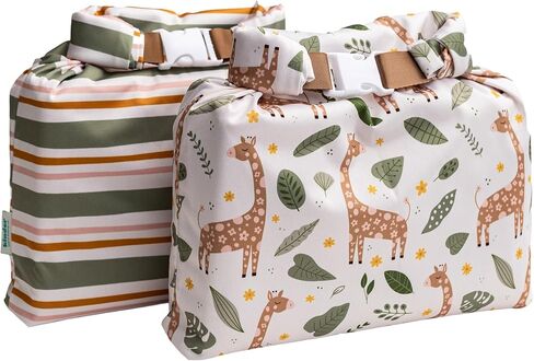 Set of 2 Water Resistant Wet Bags for Storing Laundry or Cloth Diapers Travel Size Wet Bag Daycare Beach Pool Wet Swimsuit Roll Top for Air Tight Odor Contained Washable Reusable (Polkadots) in Saudi Arabia