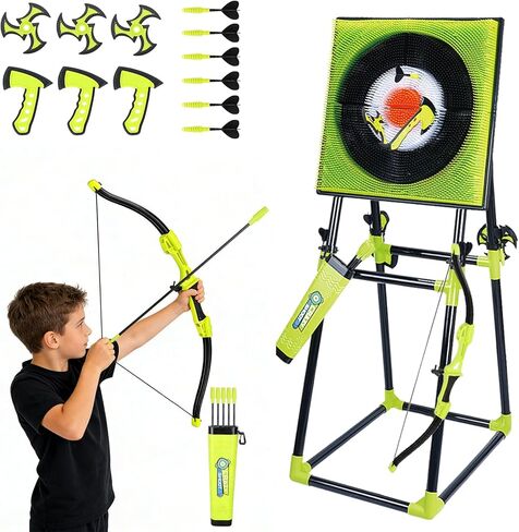 لعبة رمي الفؤوس 4 في 1 للفناء الخلفي، ورمي الفأس ومجموعات رمي ​​السهام في الحديقة، وألعاب الفناء لمعارك الفريق مع 3 محاور، و3 نجوم، و6 سهام و5 أسهم، مجموعة ألعاب داخلية/خارجية جاهزة للمنافسة in Kuwait