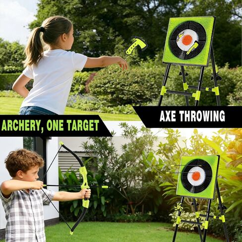 لعبة رمي الفؤوس 4 في 1 للفناء الخلفي، ورمي الفأس ومجموعات رمي ​​السهام في الحديقة، وألعاب الفناء لمعارك الفريق مع 3 محاور، و3 نجوم، و6 سهام و5 أسهم، مجموعة ألعاب داخلية/خارجية جاهزة للمنافسة in Kuwait