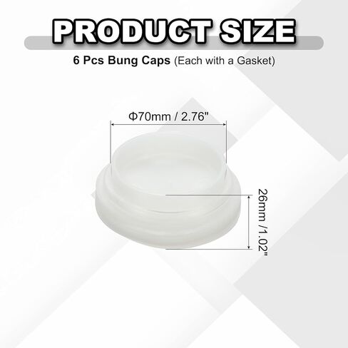 uxcell 6Pcs Bung Cap, 2 3/4'' Plastic Bung Hole Caps, Coarse Thread Drum Hole Cap with Gasket for 55 Gallon Plastic Drums, Fuel Tank, Household Bucket and Oil Tank in Saudi Arabia