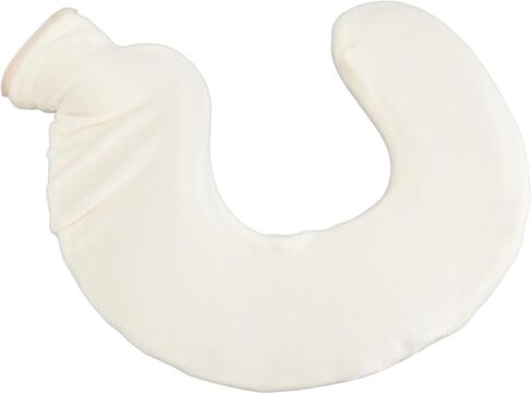 U Shaped Hot Water Bottle, Warm Neck Hot Water Bag with Detachable Cloth Cover, for Muscle Aches and Pains, Relieving Menstrual Cramps (Beige) in Saudi Arabia