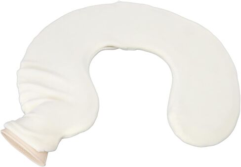 U Shaped Hot Water Bottle, Warm Neck Hot Water Bag with Detachable Cloth Cover, for Muscle Aches and Pains, Relieving Menstrual Cramps (Beige) in Saudi Arabia