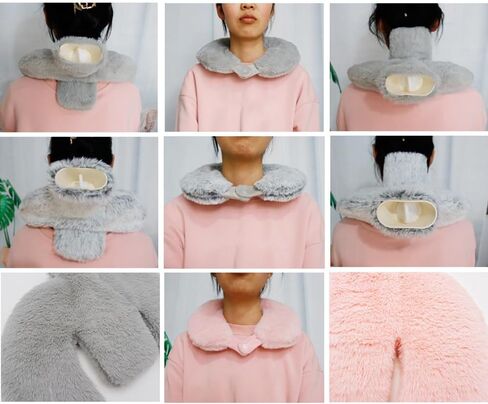 U Shaped Hot Water Bottle,Neck and Shoulder Hot Water Bottle with Cover,1L Hot Water Bottles with Washable Plush Cover for Neck and Shoulder Pain Relief,Warm in Winter (Dark Grey) in Saudi Arabia