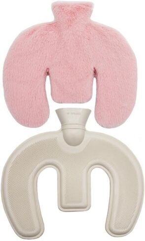 U Shaped Hot Water Bottle,Neck and Shoulder Hot Water Bottle with Cover,1L Hot Water Bottles with Washable Plush Cover for Neck and Shoulder Pain Relief,Warm in Winter (Dark Grey) in Saudi Arabia