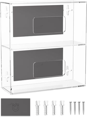 HIIMIEI Glove Holder for Wall Mount: Magnetic Gloves Box Holder, Acrylic Disposable Rubber Latex Glove Dispenser in Kuwait