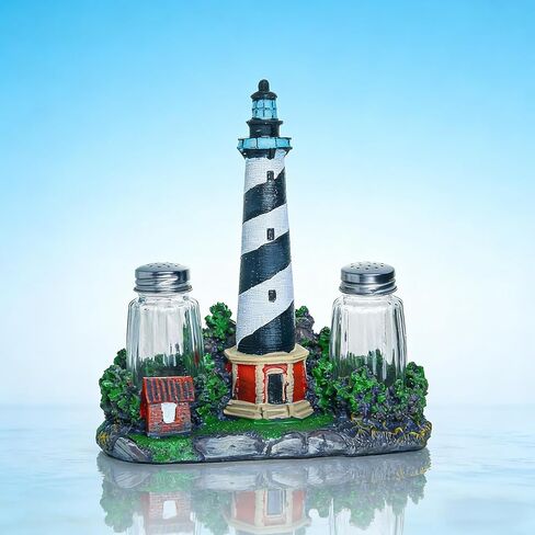 Farmhouse Style Spice Dispenser Shaker Holder - Salt And Pepper Dispenser with Resin Parrot Figurine And Statues Holder - Kitchen DéCor with Glass Spice Jars in Kuwait