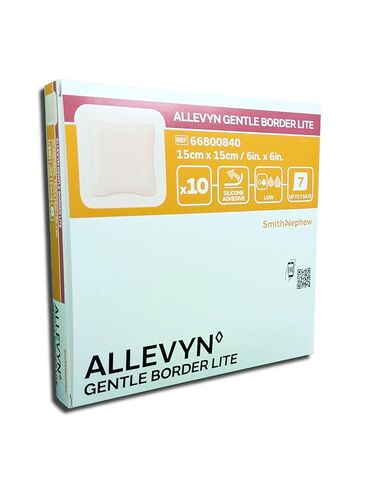 ALLEVYN Gentle Border Lite Foam Dress 66800840 6X6 بوصة، عبوة من 10 قطع in Kuwait