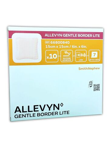 ALLEVYN Gentle Border Lite Foam Dress 66800840 6X6 بوصة، عبوة من 10 قطع in Kuwait