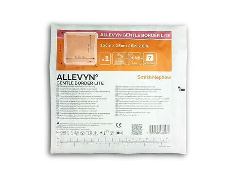 ALLEVYN Gentle Border Lite Foam Dress 66800840 6X6 بوصة، عبوة من 10 قطع in Kuwait